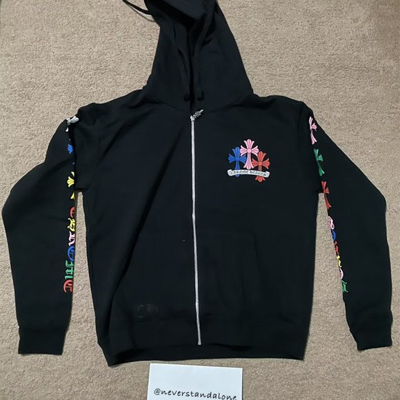 Chrome Hearts Multi Color Cross Cemetery Zip Up Hoodie - Picture 4 of 9